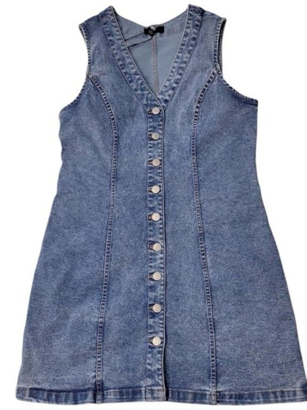 NWT Women’s FRYE Light Blue Denim V-Neck Button Up Dress, Size Small